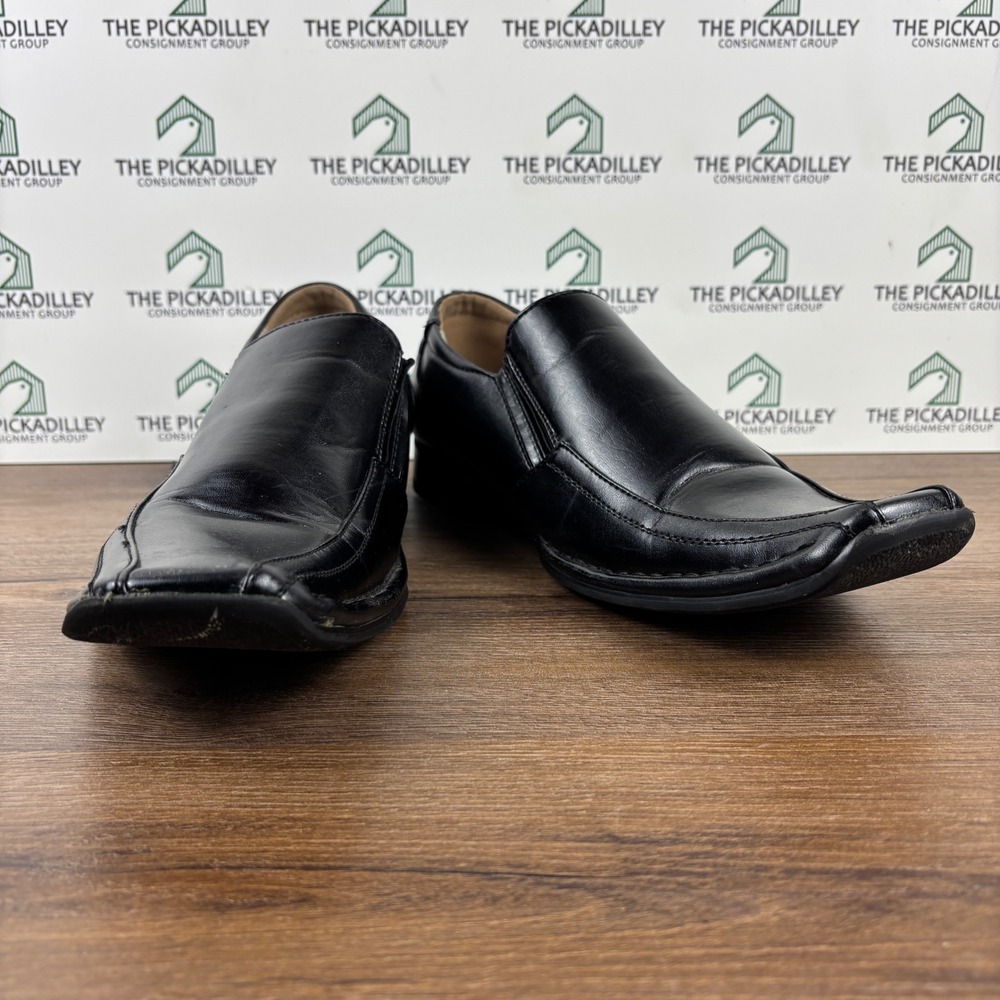 Majestic Collection Black Leather Slip On Dress Shoes Size 7.5 Memory Foam